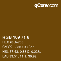 Color code: RGB 109 71 8 | qconv.com