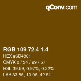 カラーコード: RGB 109 72.4 1.4 | qconv.com
