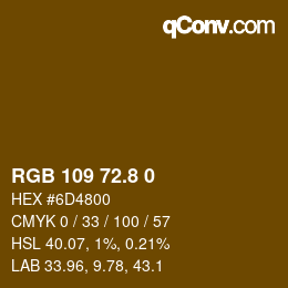 カラーコード: RGB 109 72.8 0 | qconv.com
