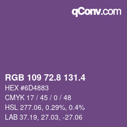 カラーコード: RGB 109 72.8 131.4 | qconv.com