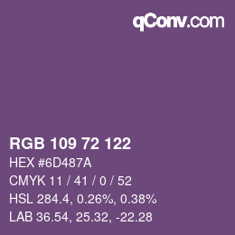 カラーコード: RGB 109 72 122 | qconv.com