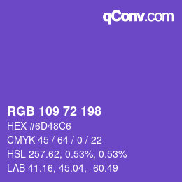 Color code: RGB 109 72 198 | qconv.com