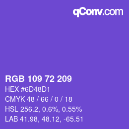 Color code: RGB 109 72 209 | qconv.com