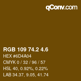 カラーコード: RGB 109 74.2 4.6 | qconv.com