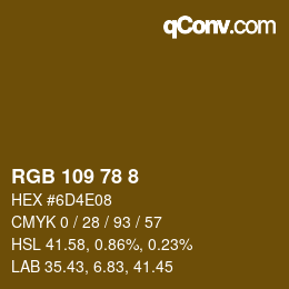 Color code: RGB 109 78 8 | qconv.com