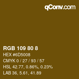 Color code: RGB 109 80 8 | qconv.com