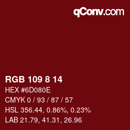 Code couleur: RGB 109 8 14 | qconv.com