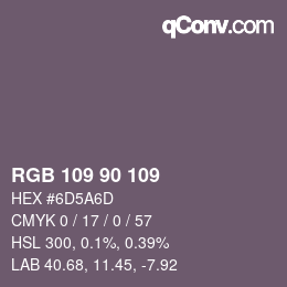 Code couleur: RGB 109 90 109 | qconv.com