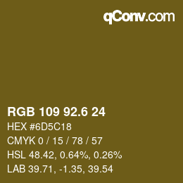 カラーコード: RGB 109 92.6 24 | qconv.com