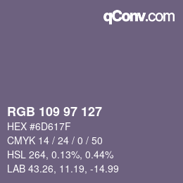 Código de color: RGB 109 97 127 | qconv.com