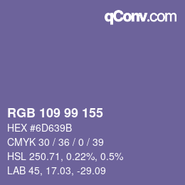 カラーコード: RGB 109 99 155 | qconv.com