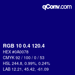 カラーコード: RGB 10 0.4 120.4 | qconv.com