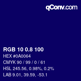 Color code: RGB 10 0.8 100 | qconv.com