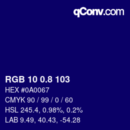 Color code: RGB 10 0.8 103 | qconv.com