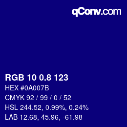 カラーコード: RGB 10 0.8 123 | qconv.com