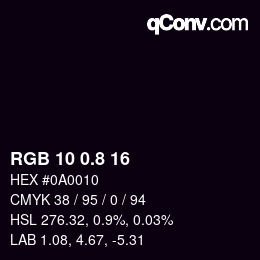 Color code: RGB 10 0.8 16 | qconv.com