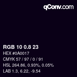 Color code: RGB 10 0.8 23 | qconv.com