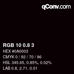 Color code: RGB 10 0.8 3 | qconv.com