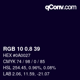Color code: RGB 10 0.8 39 | qconv.com