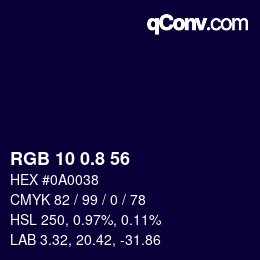 カラーコード: RGB 10 0.8 56 | qconv.com