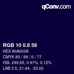 Color code: RGB 10 0.8 58 | qconv.com