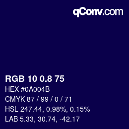 カラーコード: RGB 10 0.8 75 | qconv.com