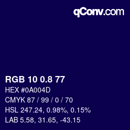 Color code: RGB 10 0.8 77 | qconv.com