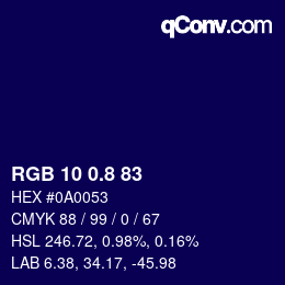Color code: RGB 10 0.8 83 | qconv.com