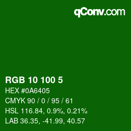 Color code: RGB 10 100 5 | qconv.com
