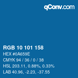 Color code: RGB 10 101 158 | qconv.com