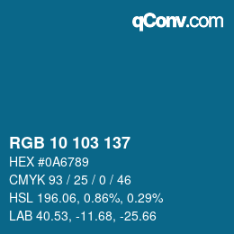 Color code: RGB 10 103 137 | qconv.com