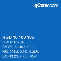 Color code: RGB 10 103 186 | qconv.com