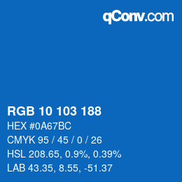 Color code: RGB 10 103 188 | qconv.com