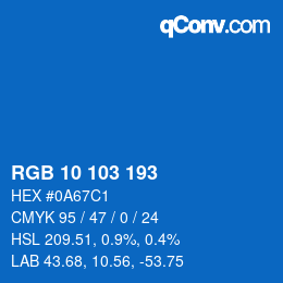 Color code: RGB 10 103 193 | qconv.com