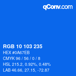 カラーコード: RGB 10 103 235 | qconv.com