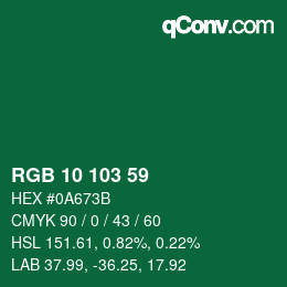 Color code: RGB 10 103 59 | qconv.com
