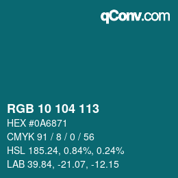 Color code: RGB 10 104 113 | qconv.com
