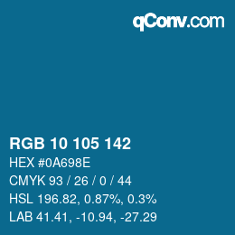 Color code: RGB 10 105 142 | qconv.com
