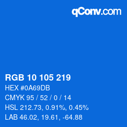 Color code: RGB 10 105 219 | qconv.com