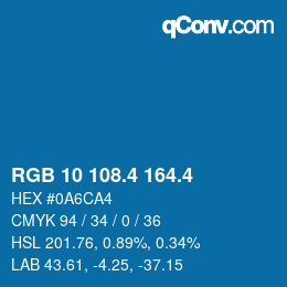 カラーコード: RGB 10 108.4 164.4 | qconv.com