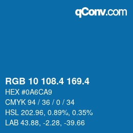 カラーコード: RGB 10 108.4 169.4 | qconv.com