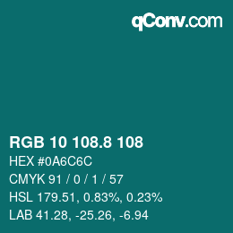 カラーコード: RGB 10 108.8 108 | qconv.com