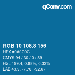 Color code: RGB 10 108.8 156 | qconv.com