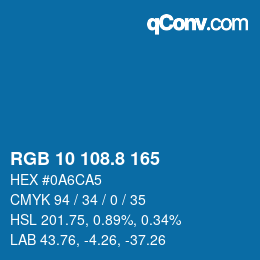 カラーコード: RGB 10 108.8 165 | qconv.com