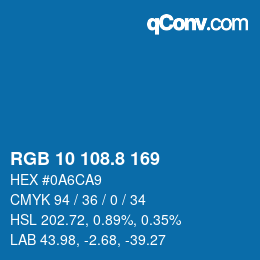 Color code: RGB 10 108.8 169 | qconv.com