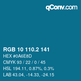 Color code: RGB 10 110.2 141 | qconv.com