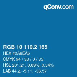 カラーコード: RGB 10 110.2 165 | qconv.com