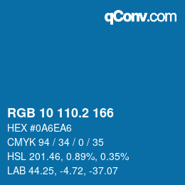 カラーコード: RGB 10 110.2 166 | qconv.com