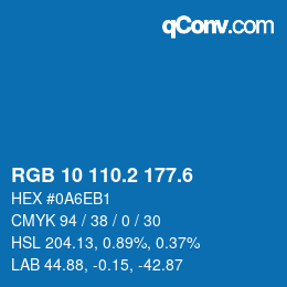 カラーコード: RGB 10 110.2 177.6 | qconv.com