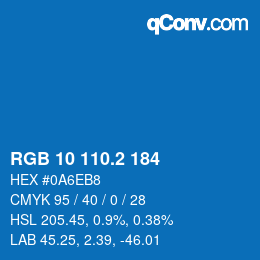 カラーコード: RGB 10 110.2 184 | qconv.com